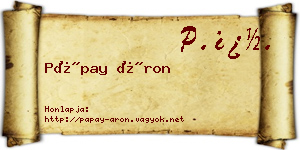 Pápay Áron névjegykártya