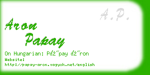 aron papay business card